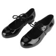 thumbnail image 2 of Zapatos de claqué de cuero de moda para niñas, color negro, talla 36, 2 of 8