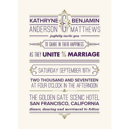 Flourishing Fleur de Lis Standard Wedding Invitation