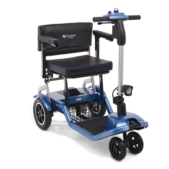Journey So Lite Folding Power Scooter, Lightweight, 5 mph Max Adjustable Speed, Blue