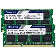 Timetec 8GB KIT(2x4GB) DDR3L / DDR3 1600MHz PC3L-12800 / PC3-12800 Non-ECC Unbuffered 1.35V / 1.5V CL11 2Rx8 Dual Rank 204 Pin SODIMM Laptop Notebook PC Computer Memory RAM Module Upgrade
