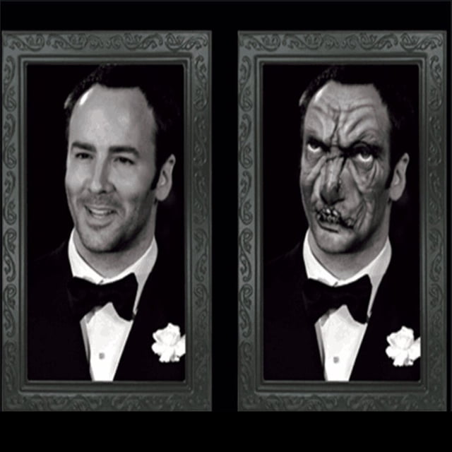 Halloween 3D Cambio de expresión facial Fantasma en movimiento Retrato Marco de fotos Fiesta de terror Castillo Casa embrujada Accesorios de decoración