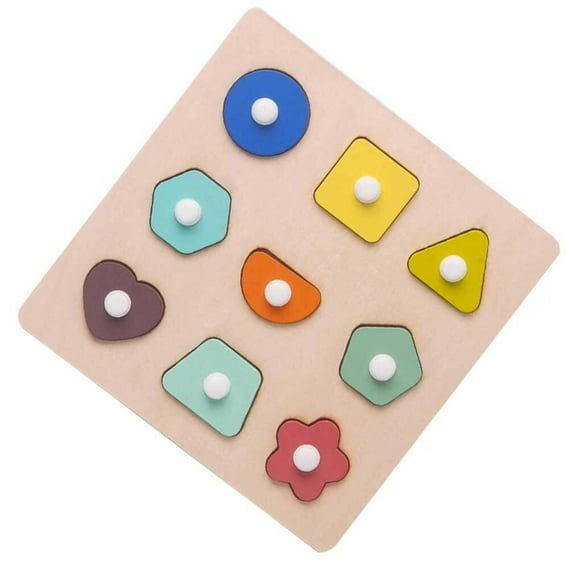 Maoww Kids Shapes Wooden Puzzles Toys for Boys Girls Shape Sorter Peg Puzzles Baby Shape Color Recognition Early Educational Matching Gift Shape