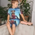 thumbnail image 4 of Fotbe Elephant Sits Pijama Estampada de 2 Piezas para Niños – Ropa de Dormir de Manga Corta Cómoda para Niños y Niñas, Camiseta y Shorts de Algodón-3X-Large, 4 of 6