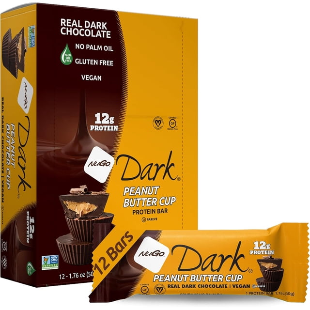 Dark Chocolate Pretzel and Sea Salt, 12g Protein Bar, Vegan, Gluten Free, Non-GMO, Kosher Pareve, 24 Count
