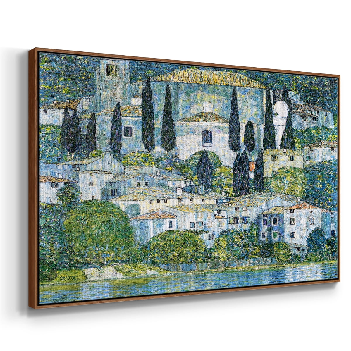 Vintage Landscape-CXIII By Wexford Home Framed in Walnut Wood Gallery Wrapped Canvas 25 in. x 37 in.