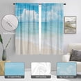 thumbnail image 2 of Beach Window Curtain Ocean Coastal Tropical Blue Sky Sea Nautical Seashore Seascape White Cloud Living Room Bedroom Bathroom Curtains 2 Panels Rod Pocket Drapes 26"W x 45"L (Pack of 2), 2 of 6