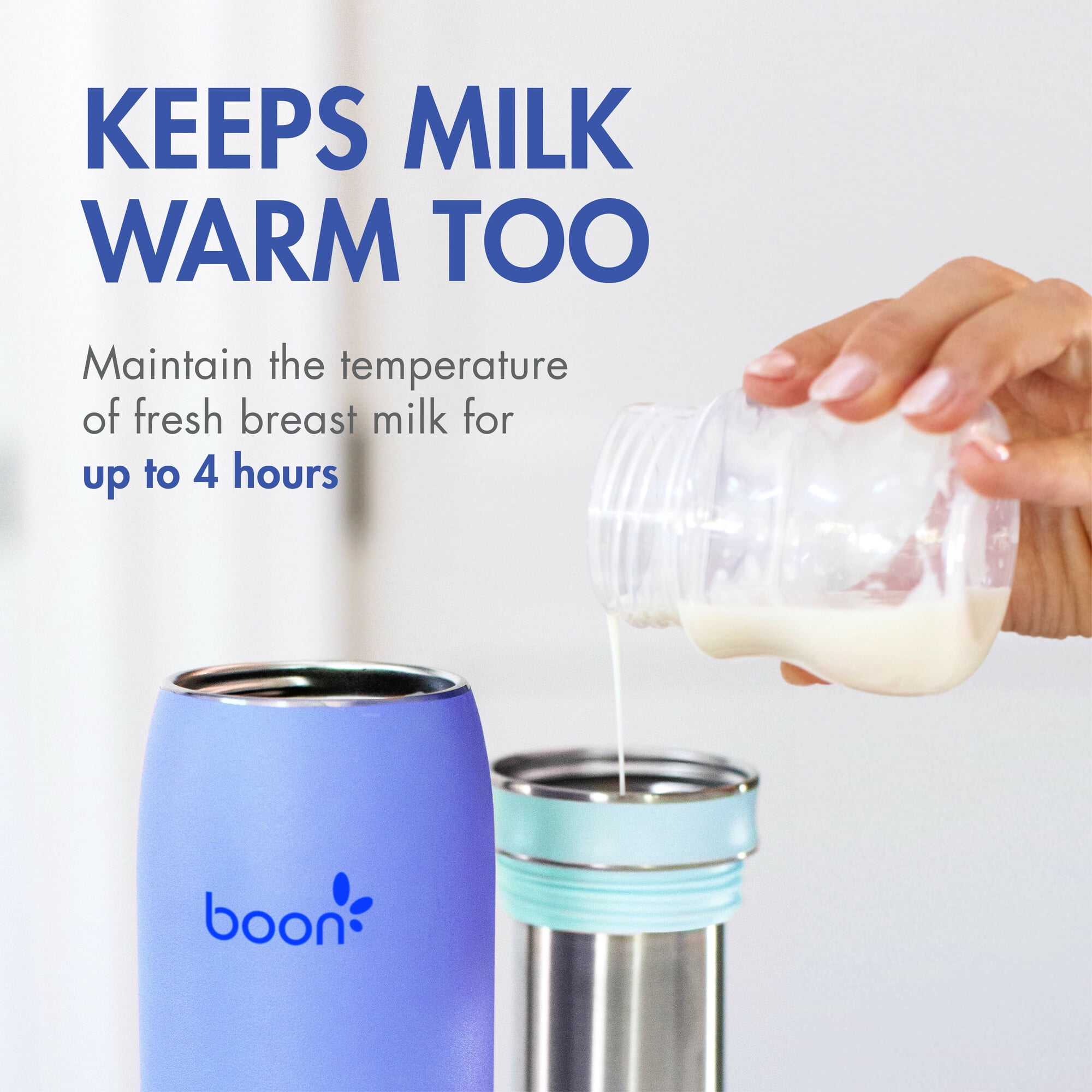 Boon Frosh Stainless Steel Portable Breast Milk Chiller, Blue
