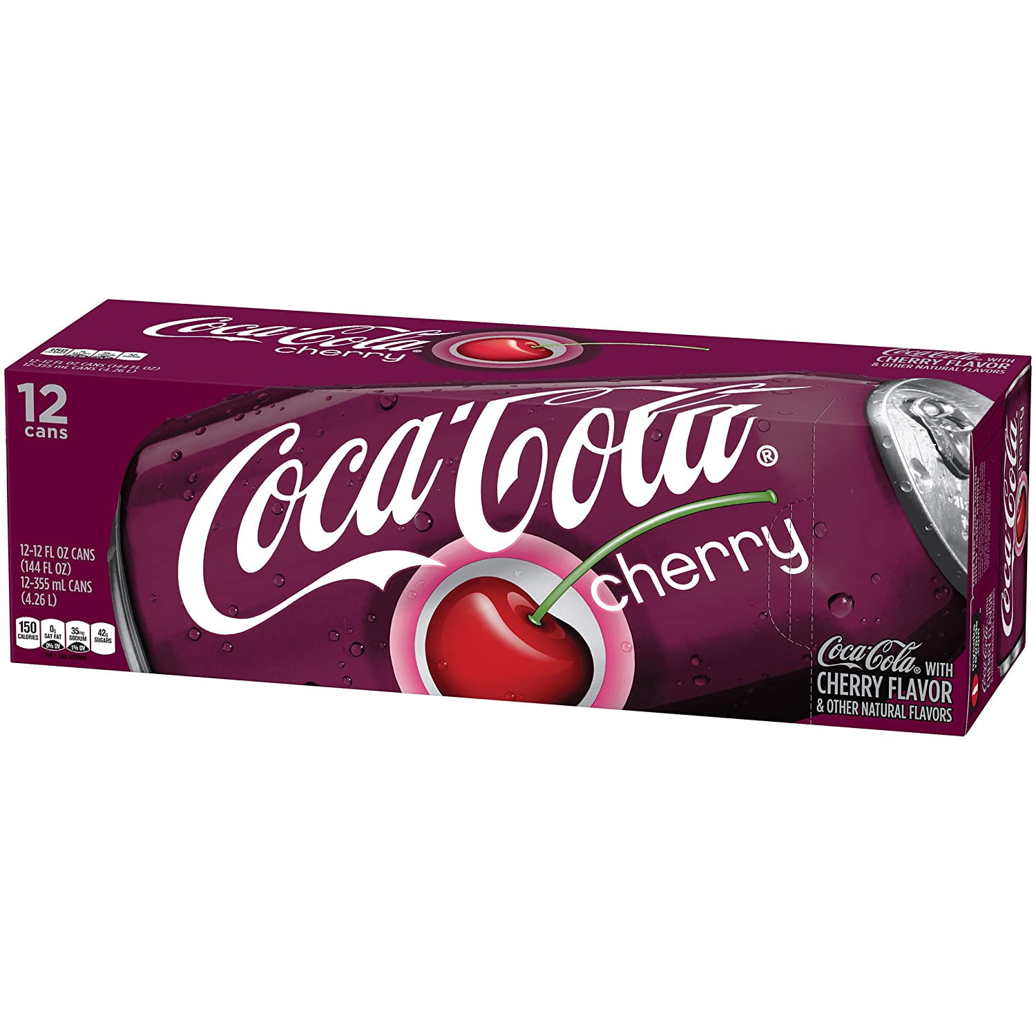 Coca-Cola Original Cherry Coke, Caffeinated, 12-Oz Cans - Pack of