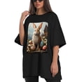 thumbnail image 4 of Plus Size Shirt for Women Black Tops for Women Oversized Short Sleeves Shirt for Women Easter T Shirt Crewneck Shirt for Women L, 4 of 5