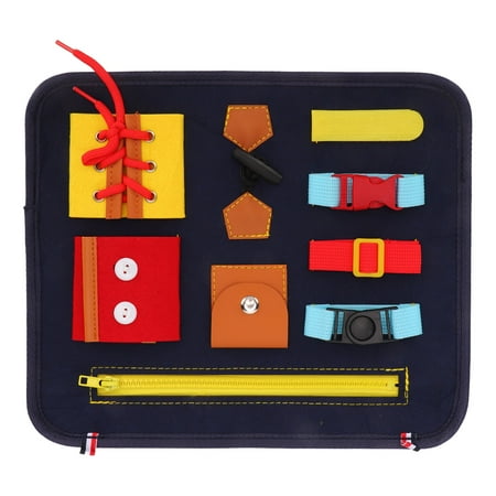 

Toddler Busy Board Dark Blue Bright Colors Color Cognition Round Burr Free Sensory Board For Autistic Training