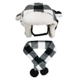 thumbnail image 3 of Fetchwear White and Black Buffalo Plaid Fleece Trapper Hat and Scarf Set for Dogs, M/L, 3 of 5