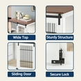 thumbnail image 6 of beeNbkks Dog Crate Furniture with Sliding Barn Door Medium 26.5''H x 31.6''W x 23.9''D - White + Walnut, 6 of 6
