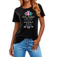 thumbnail image 2 of Mujeres Manga Corta de Verano Tops Pascua Impresa Cuello Redondo, Blusa de Moda Casual para la Primavera, 2 of 5