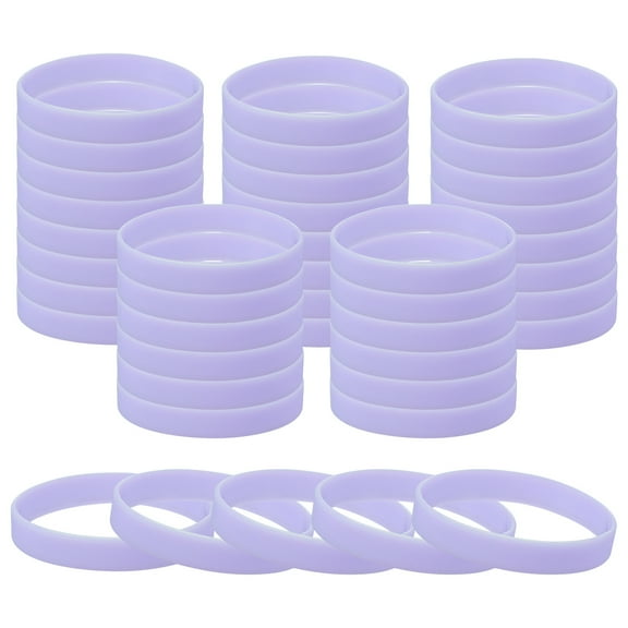 Uxcell Glow in the Dark Bracelets, 60 Pcs Unisex Silicone Sports Glow Wristbands for Party Fashion Decorations Purple