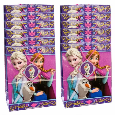 Disney (12 Pack) Frozen Gift Bags 10x13 All-Occasion Large Size Gift Packages With Drawstring