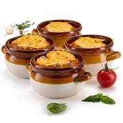 French Onion Soup Crocks, by KooK, Ceramic Make, Large Handles, Stoneware, 18oz Full Capacity