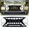 thumbnail image 1 of AMERICAN MODIFIED Armor Grille 07-18 Jeep Wrangler JK w/ Amber LED, White/Black, 1 of 12