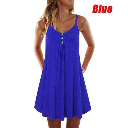 

Women Sleeveless Pajamas Dress Summer Casualr Nightgown