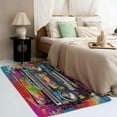 thumbnail image 3 of Radio Area Rugs for Bedroom Living Room - 6x9 ft - Colourful Carpet for Home Decor - Graffiti Art Patterned Decorative Indoor Large Rug - Washable & Soft & Non Slip & Low Pile (ZF&8496), 3 of 7