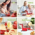thumbnail image 6 of Apple Peeler Corer, 5 in-1 Apple Peeler Slicer Corer, Durable Heavy Duty Apple Peeler Slicer with Stainless Steel Blades and a Powerful Suction Base for Apples and Potato(Red), 6 of 9