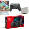 Nintendo Switch Console Gray with Extra Wireless Controller, Paper Mario: The Origami King and Screen Cleaning Cloth - Import with US Plug