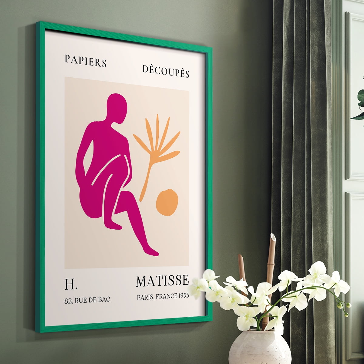 Matisse CLXIV Framed Print in Green Solid Wood 8 x 10 Framed Print