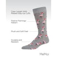 thumbnail image 3 of MeMoi Men's Christmas Festive Flamingo Bamboo Blend Crew Socks - Mens - Male, 10-13, Medium Gray Heather, 3 of 7