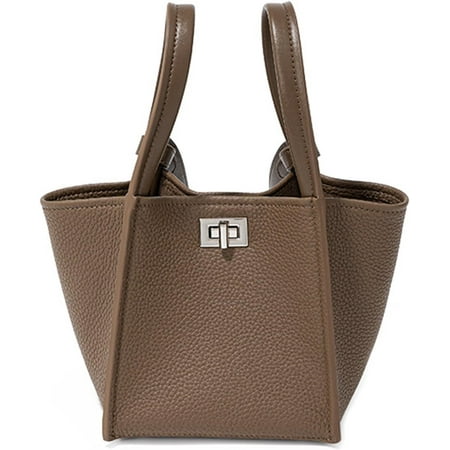XiaoBanDeng Women s Top Handle Satchel Bag Genuine Leather Bucket Bag Fashion Small Shoulder Bag Daily Commuter Handbag and Purse