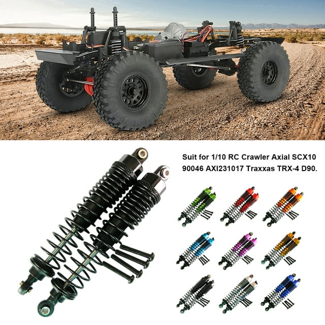 mmirethe 2x Metal Adjustable Oil Filled Shock Absorber Damper For 1/10 AXIAL SCX10 AXIAL SCX10 Metal Adjustable Oil Filled Shock Blue 1Set