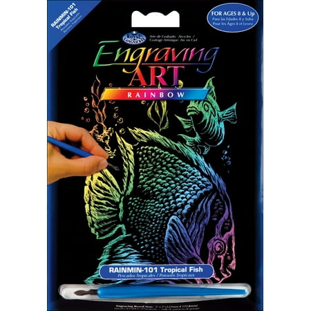 Royal Brush Mini Rainbow Foil Engraving Art Kit, 5 by 7-Inch, Tropical Fish