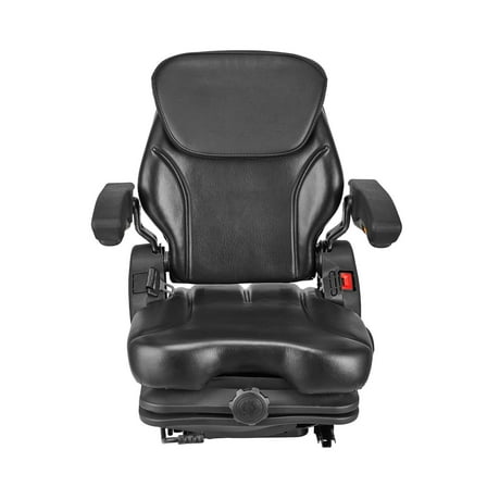 Ergonomic Tractor Seat with Suspension - Foldable Forklift Seat, Adjustable Headrest & Backrest