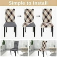 thumbnail image 4 of Dining Room Chair Covers Slipcovers Set of 6,Spandex Super Fit Stretch Removable Washable Kitchen Parsons Chair Covers Protector for Dining Room,Hotel,Ceremony (Lattice), 4 of 6