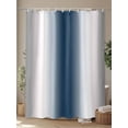 thumbnail image 4 of Boanket Polyester Fabric Gray Navy Blue Shower Curtain, Modern Gradient Geometric Waterproof Bathtub Curtain Bathroom Decor Set with Hooks 72 x 72 Inches,, 4 of 6