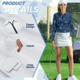 thumbnail image 6 of Yuyamidu Blue Sea Turtle Women's Long Sleeve Golf Shirts Athletic Tennis Shirts Soft Quarter Zip Golf Clothes Workout Pullover Tops Size M, 6 of 8