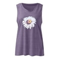 thumbnail image 3 of Wycnly Tank Top for Women Workout Tops for Women Workout Sports Breathable Loose Fit Tank Top Trendy Daisy Print Sleeveless Tee Tops Girls Sleeveless Shirt, 3 of 3