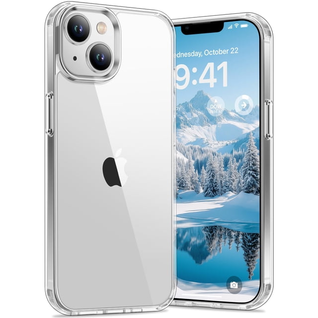 Funda Vakoo para iPhone 13 | Transparente Anti-Amarillamiento, Parte Trasera Dura, Protección Militar contra Caídas, Compatible con Carga Inalámbrica - Transparente