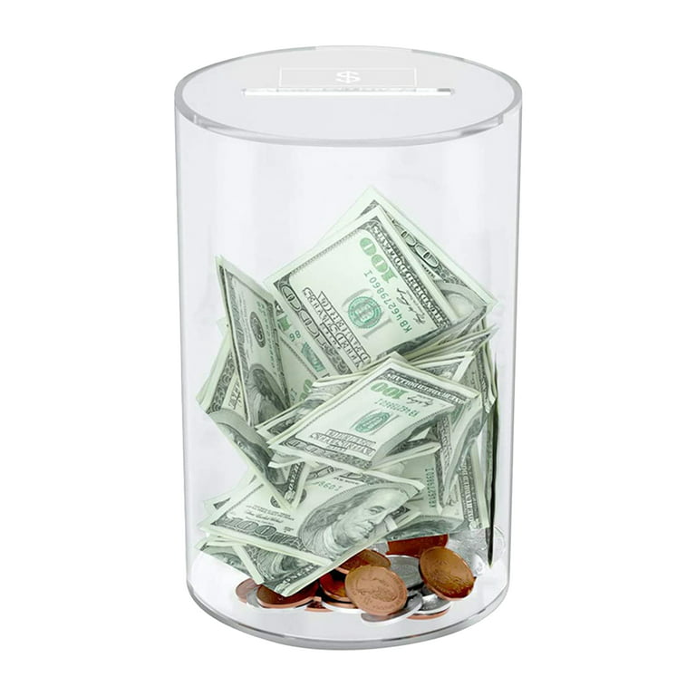 Clear Piggy Bank, Clear Acrylic Piggy Bank for Adults, unopenable Piggy  Bank Money Box, Kids' Money Banks Transparent Coins Saving Pot Cash  Container