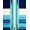 Navy Blue Turquoise, Pattern 6, variant on Design&I 8'x10' Washable Area Rug Sleek Flatweave Pet Friendly Surfboard Wave Stripe Nautical Border Surf Aesthetics Bathroom for King Size Bedroom, Under Bed
