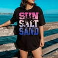 thumbnail image 5 of Sun Salt Sand Summer T-Shirt, Black Minimalist Beach Tee, 5 of 6