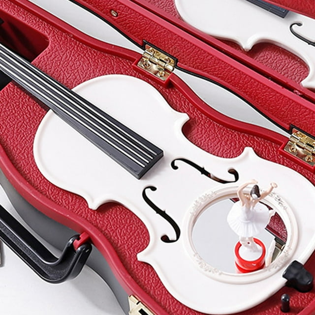 Boîte à Musique Violon Portable – Design Classique à Remonter avec Figurine de Danse et Miroir