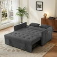 thumbnail image 2 of 3-in-1 Sleeper Sofa with Pull Out Bed,Loveseat Sofa Bed,Modern 2 Seater Convertible Small Couch with Pockets and USB for Living Room Bedroom Apartment (Dark Gray, Corduroy), 2 of 7