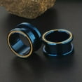 thumbnail image 4 of HOOUN 1PCS Stainless Steel Hollow Double Color Ear Expanders Jewlery Pirecing Plugs/-black-14mm, 4 of 9