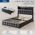 thumbnail image 1 of Kojooin Bed Frame with Headboard and 2 Storage Drawers, Upholstered Bed with LED Light and Charging Socket, 1 of 9