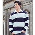 thumbnail image 2 of Front Row Sewn Stripe Long Sleeve Sports Rugby Polo Shirt, 2 of 3