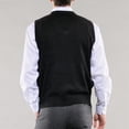 thumbnail image 6 of Riecok Mens Argyle Sweater Vest Sleeveless V Neck Pullover Sweaters Lightweight Solid Winter Tops with Pockets Red 2XL, 6 of 6