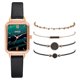 thumbnail image 1 of Reloj de pulsera para mujer de cuero con esfera verde cuadrada a la moda para mujer, conjunto de pulsera de cuarzo Wmkox8yii gfajkfgbkjabf2015, 1 of 1