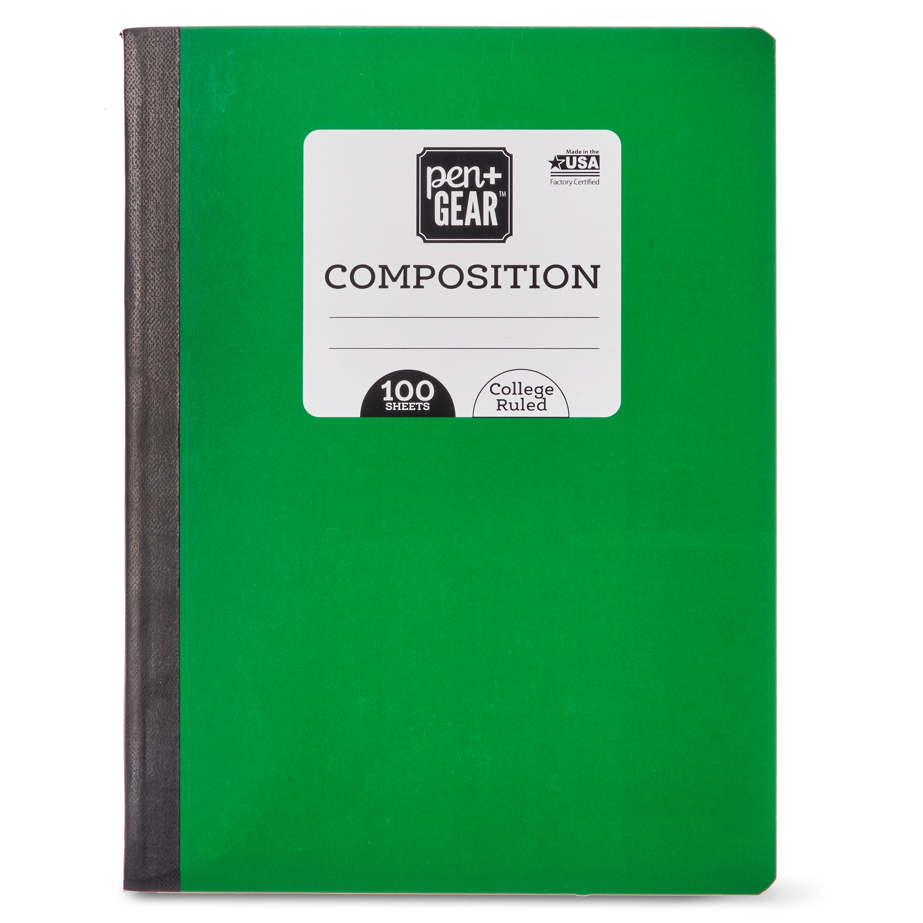 Pen + Gear Green Composition Book, College Ruled, 100 Pages Walmart