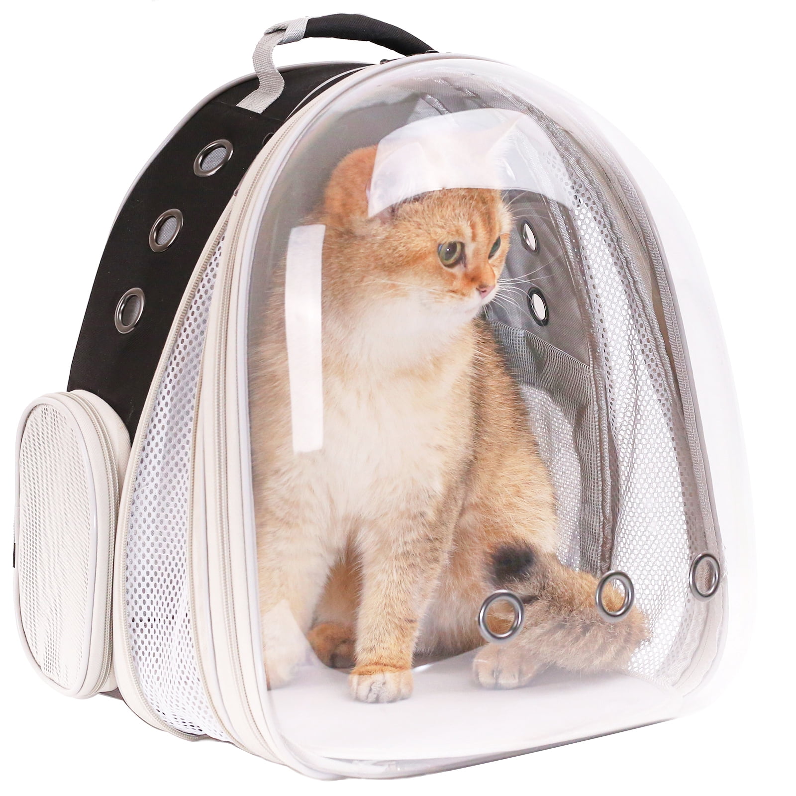 Halinfer Front Expandable Cat Backpack Carrier,Pet Carrier Backpack for Large Fat Cat and Small Puppy, Fit up to 20 lbs