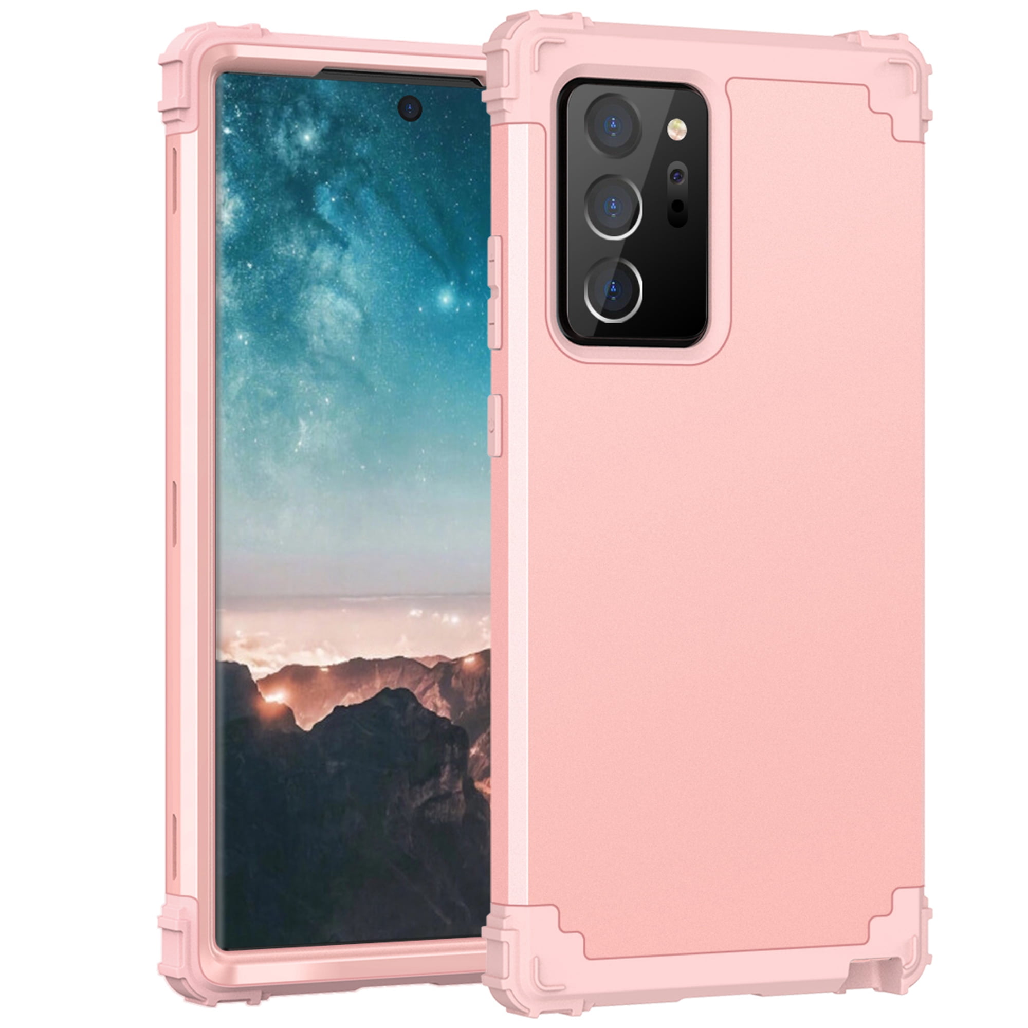 Galaxy Note20 Ultra Case, Dteck Heavy Dual Layer Rugged Shockproof Case Hard PC Protective Back Cover For Samsung Galaxy Note 20 Ultra 5G, Rosegold
