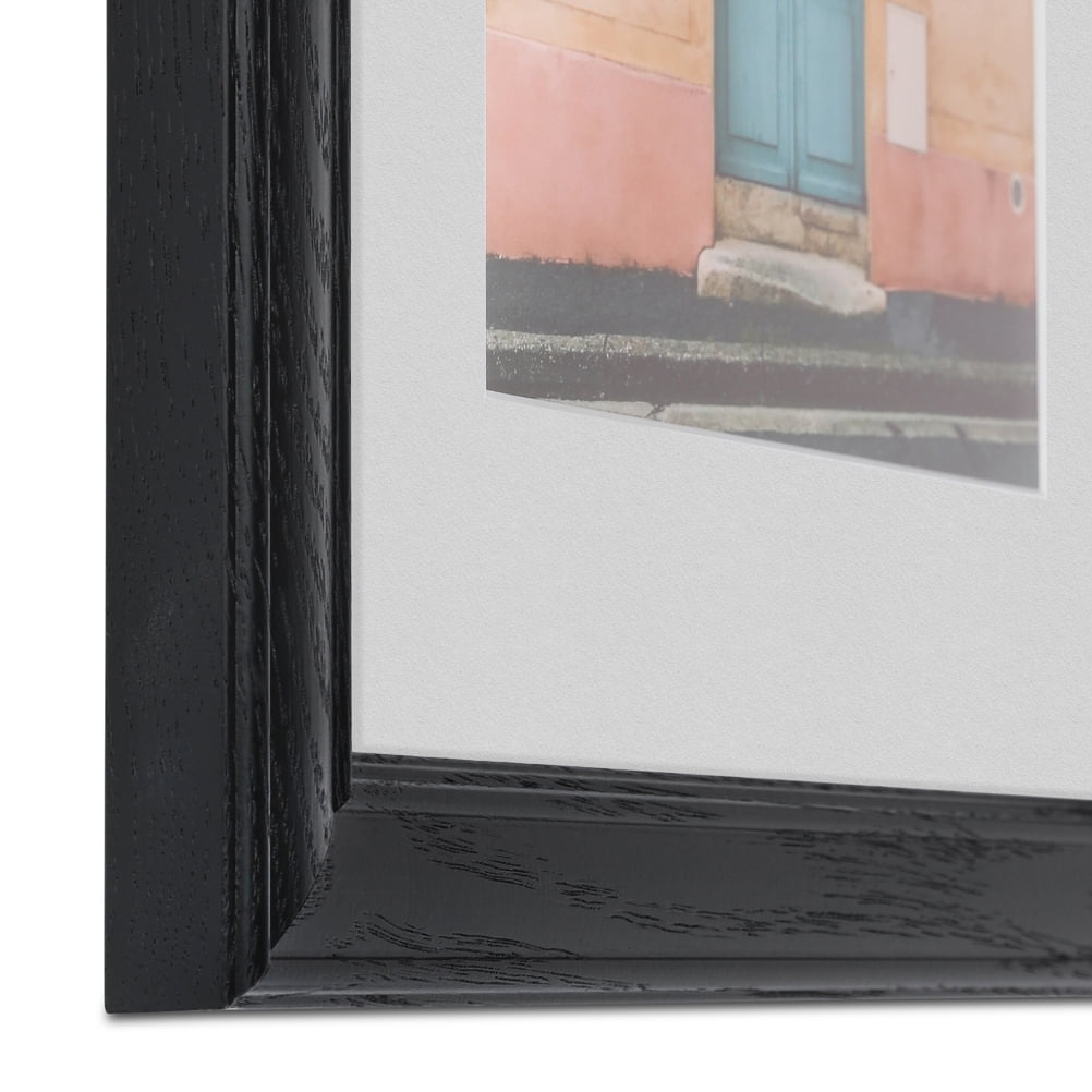ArtToFrames 22x28 Matted Picture Frame with 18x24 Single Mat Photo Opening Framed in 1.25 Black Stain on Solid Red Oak and 2 Candlewick Mat (FWM-4083-22x28)